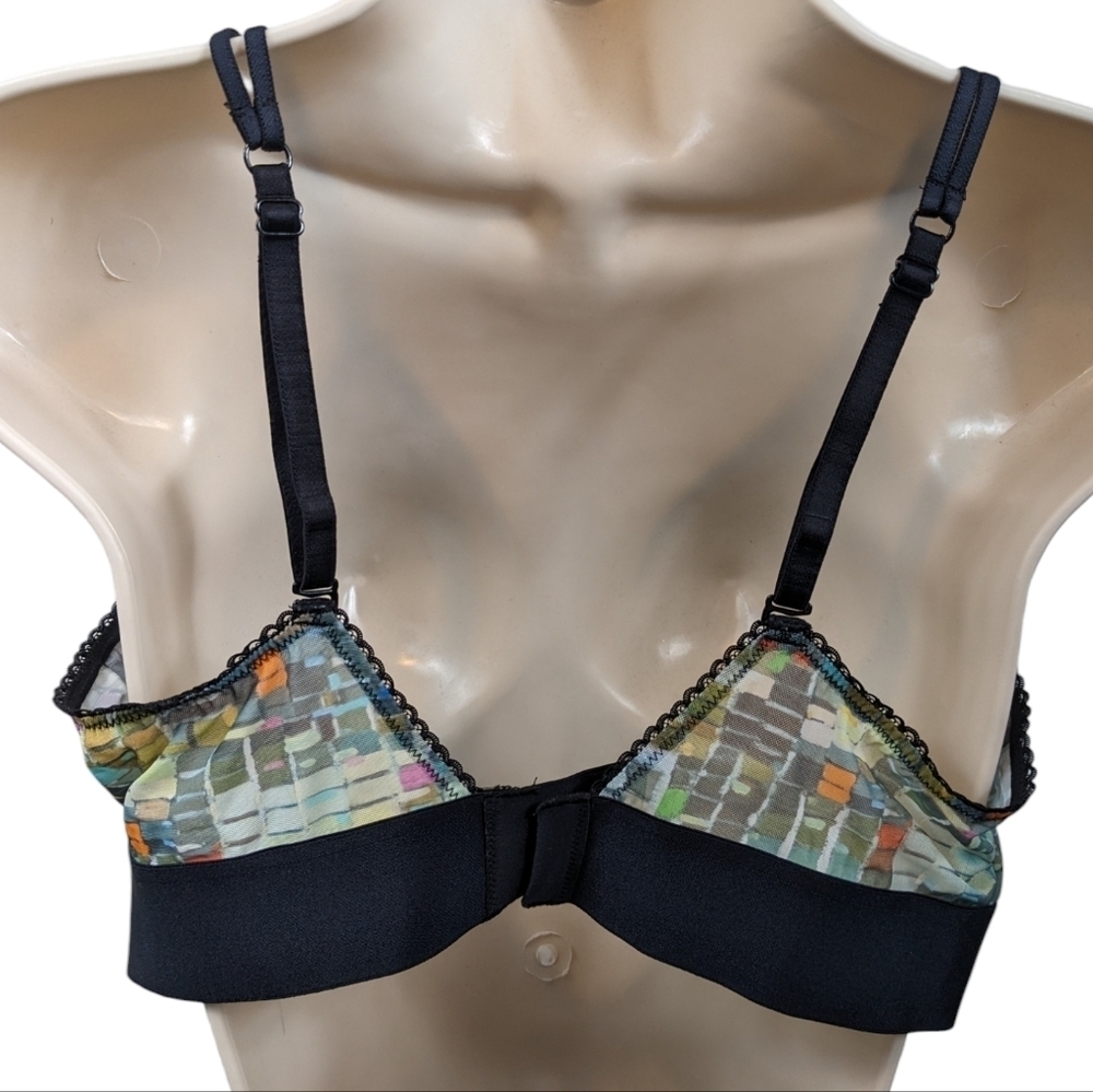 Parade Mesh Colorful Print Bralette Sz 2/2XL - Picture 2 of 8